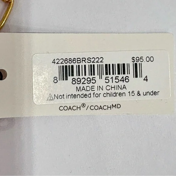 COACH New Mini Tabby Handbag Charm Chain Link Toggle Bracelet Brass - Picture 7 of 7